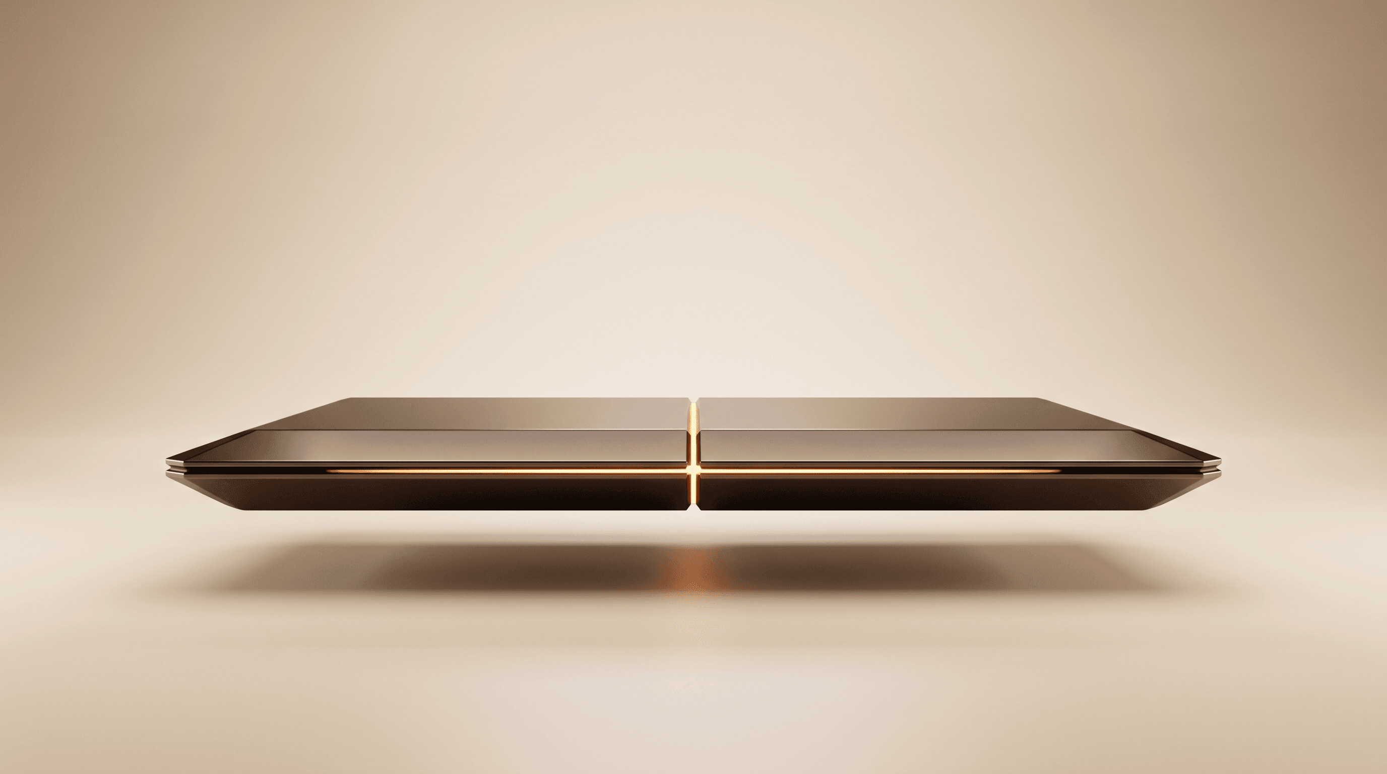HI-LITE AI system rendered as a dark bronze slab with an amber light seam