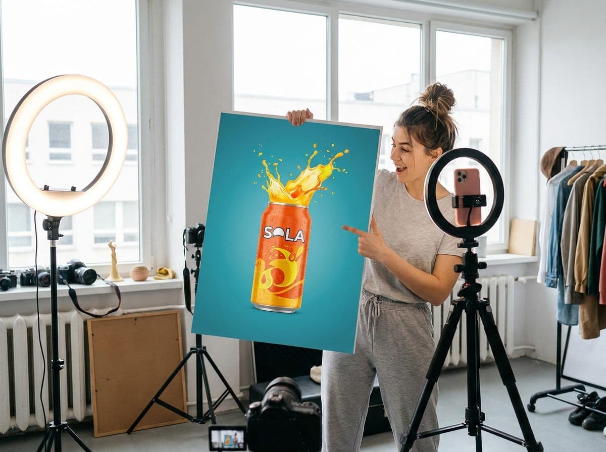 Influencer content featuring the Sola drink, third look